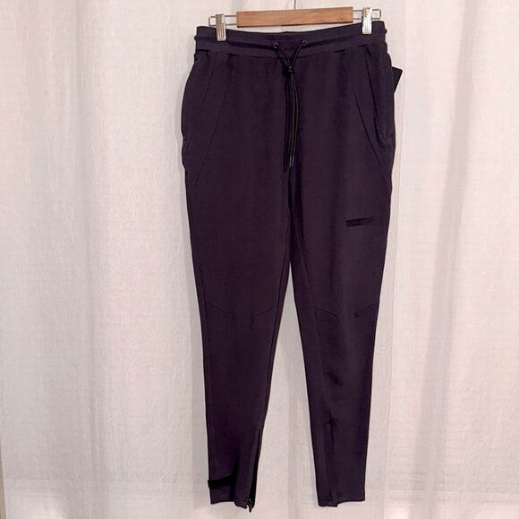 ALPHALETE M Identity Deep Purple Plum Brushed Cotton Jogger Athletic Pants - Picture 1 of 13